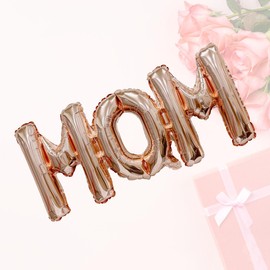 HADCKJA Mother's Day Balloons Rose Gold Mom Balloons Letter Balloons Conjoined Mom Foil Balloons for Mother's Day Themed Party Happy Mother's Day Party Supplies Decorations Party Sets-3 PCS