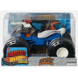 Hot Wheels Monster Trucks Übergroße Kratzangriffe für 2025, Orange und Weiß, Tigerfarben, Katzen-Kreaturen, Maßstab 1:24