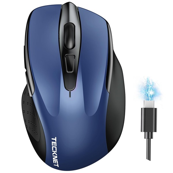 TECKNET Wireless Mouse (BT5.0/3.0 & 2.4G) Rechargeable 4800 DPI Silent