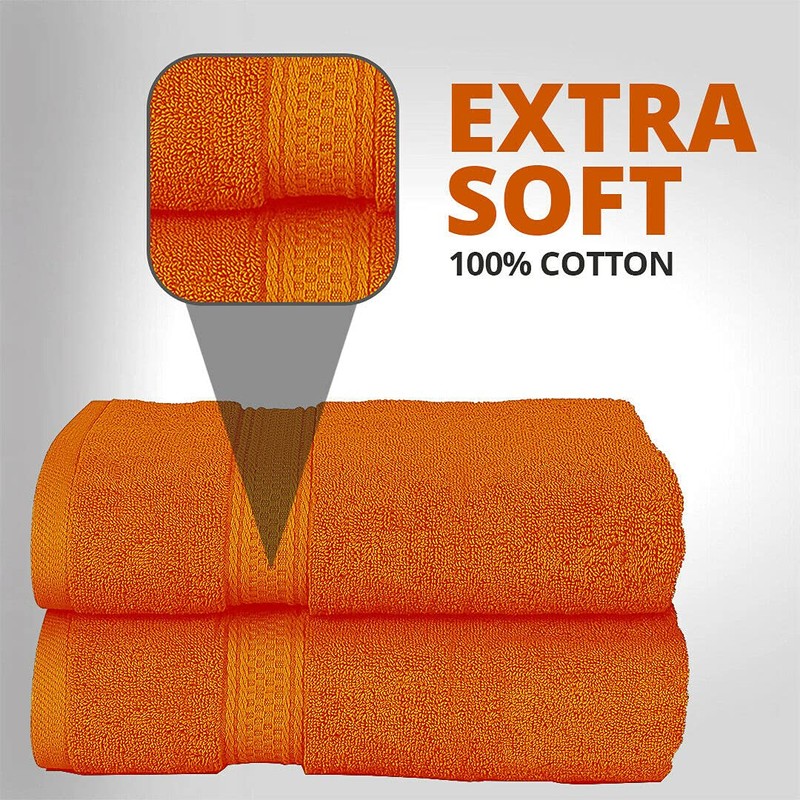 Milosc Pack of 2 Large Bath Towels Set Super Absorbent