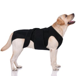LeleTail Dog Spine Support Brace for Large Breeds - Heavy Duty Back Support Brace with 5 Reinforced Rods, Adjustable for Joint Support or Post-Surgery Needs, Black XL