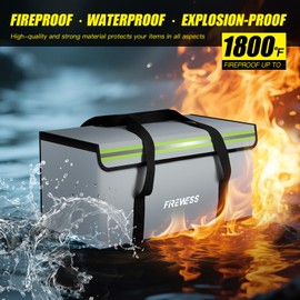 Fireproof Safe Document Bags, Fireproof Money Bag with Zipper and Reflective Strip, Waterproof Zipper Bag for Valuables, Fire & Water Resistant Safe Box for Cash,Passport,Keys