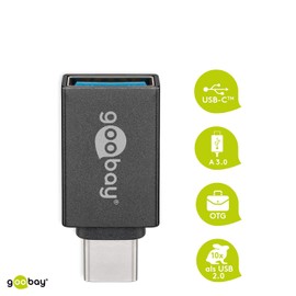 Goobay 56621 USB-C to USB A 3.0 Adapter, Grey