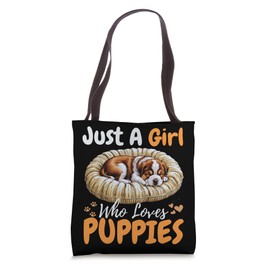 Just A Girl Who Loves Puppies Pugs For Girls For Dog Lover Tote Bag