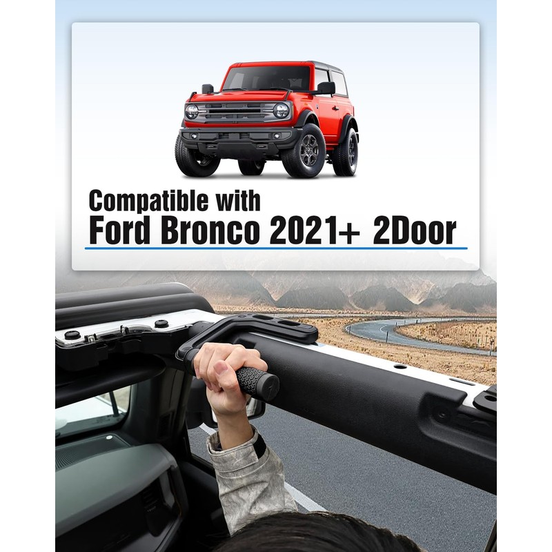 AMWMORV 2 Pack Roll Bar Grab Handles for Ford Bronco