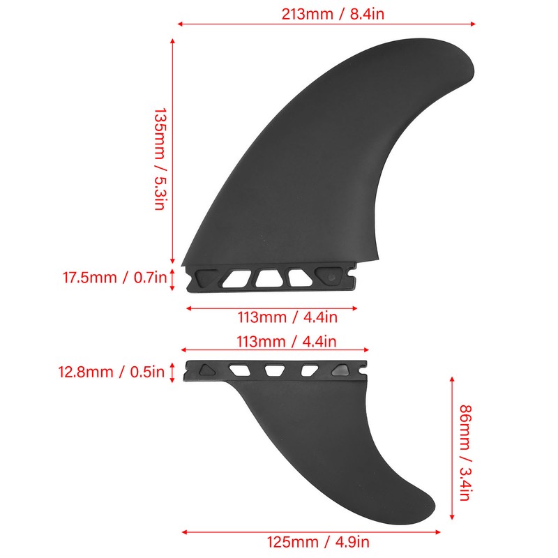 3PCS Surf Fin Set Flexible Stable Lightweight Durable PVC Surfboard