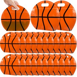 24pcs Basketball Snack Bags with Handles Reusable Sealed Stand-Up Goody Bags, Basketball Themed Party Favors Birthday Supplies for Team Practice/Game Day, Gifts for Basketball Lovers, Players, Coaches