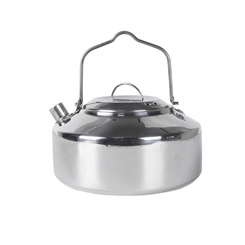 Outdoor Stainless Steel Kettle Locking Handle Camping Hung Pot Portable