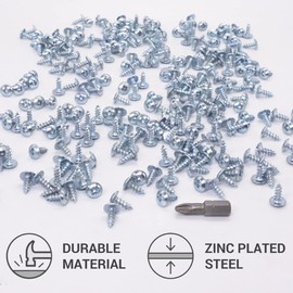 (Pack of 550) Zinc Plated Steel 3.5 x 10mm Wood Screws Metal Screws Modified Truss Head Self Tapping (550, 3.5 x 10mm)
