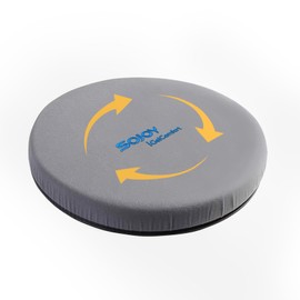 Sojoy Gel Swivel Seat Cushion with Supportive Memory Foam 360 Degrees Rotating Seat Cushion for Home,Stool Chair,Office, 13.5 Inches in Diameter, Darkgrey