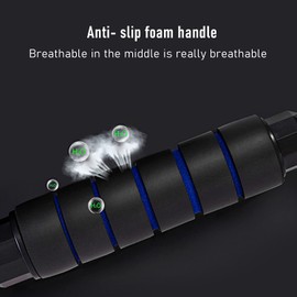 Skipping Rope Adult For Men and Women, Adjustable Jump Rope with Anti-Slip Foam Handle Exercise Rope, Ergonomic Jump Rope Blue