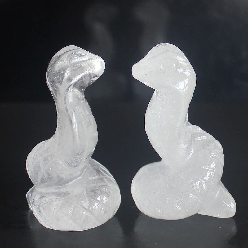 Figura tallada a mano de serpiente de cristal tallada a