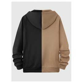 COZYEASE Boys'Zip Up Hoodies Graphic Long Sleeve Zipper Hoodies Pullover Fall Outfits Brown 9Y