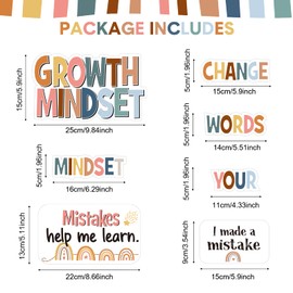 Pajean 37 Pieces Rainbow Bulletin Board Set Classroom Motivational Bulletin Board Positive Wall Decoration Signs Inspirational Growth Mindset Posters for Elementary Middle School Classroom Rules