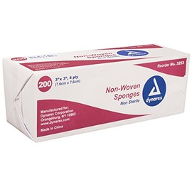 SurgiMac Gauze Non-Woven Sponges, Non-Sterile, 3 x 3 inch, 4-Ply, 200-Count