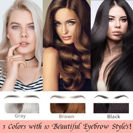 Eyebrow Tattoo 9 Sheets, 81 Pairs Eyebrow Tattoo Sticker Waterproof 4D Hair-Like Temporary Eyebrows Peel Off Brows Grooming Transfers Stickers Makeup for Women, Men, Girls, Brown