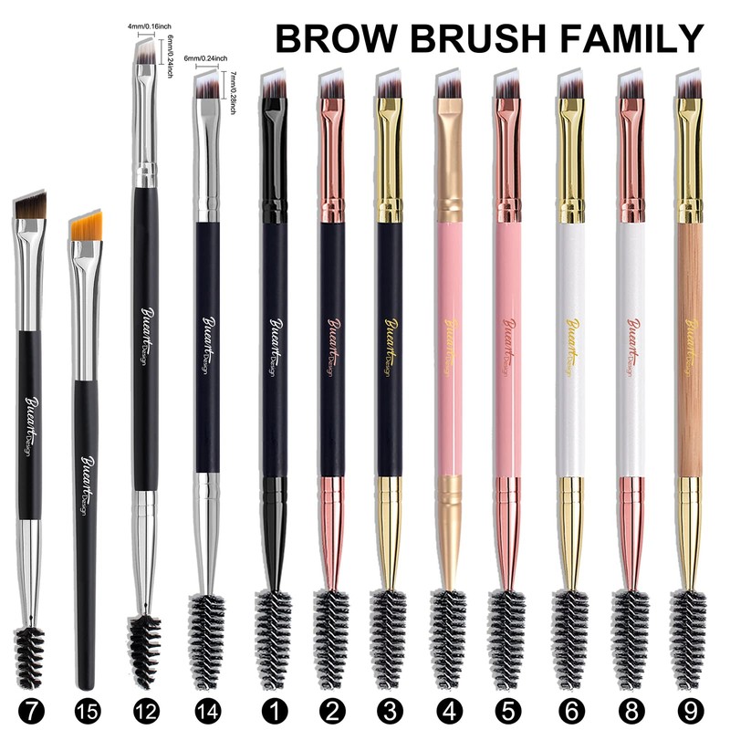 Bueart Design Cepillo Doble Para Cejas Y Pestañas Con Forma