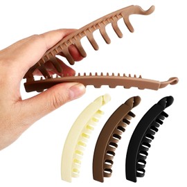 LALAFINA 4 Piezas Clip De Plátano Para Cabello, Pinzas De Garras Para Peinar, Soporte Caballo, Multi Color, Ideal Cabello Fino Y Grueso