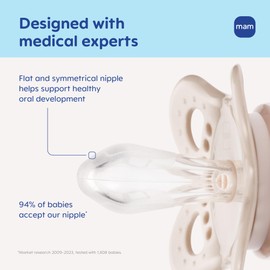 MAM Original Matte Baby Pacifiers 0-6 Months, Binky for Newborn Babies, BPA-Free Skin Soft Silicone Nipple, Easy to Clean, Developed with Medical Experts, 2 Count, With Sterilizer Case, Made in Europe