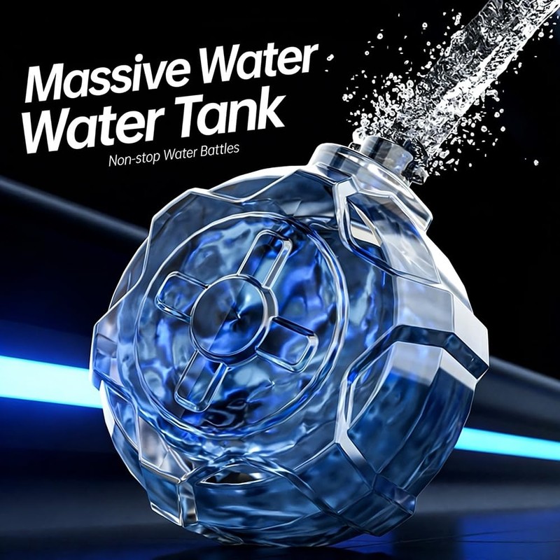 QAONIE Electric Water Blaster, 3Pcs Tactical Combo Set, Transparent Design,