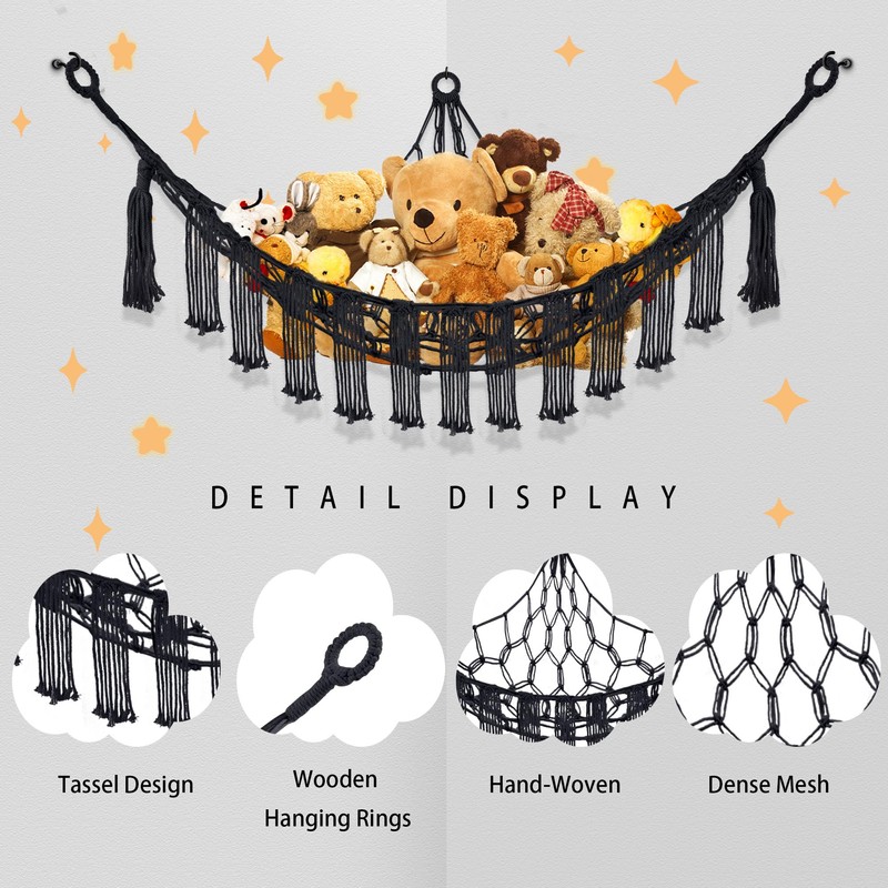 CERETIA Stuffed Animal Hammock with LED Light, 2 Pack Toy