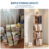Garvee Wooden Rotating Bookshelf 4 Tier, 360° Floor Standing Bookcase
