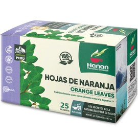 Hanan Orange Leaves Tea 25 Herbal Tea Bags - Hojas de Naranja Te Natural from Peru for Relaxation and Digestive Health