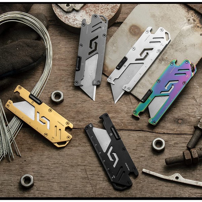 KUNSON Stainless Steel Pocket Utility Knife, Portable EDC Retractable Box