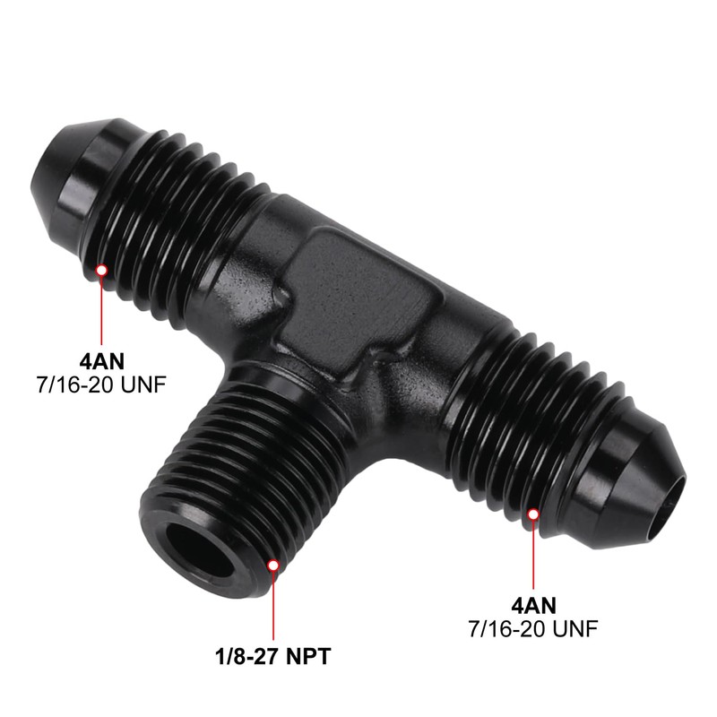 Podavelle 4AN Male Flare Tee to 1/8 NPT on Side