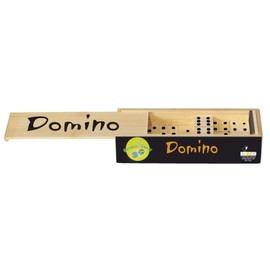 Fridolin Bamboo Game - Domino aus Bambus, Dominosteine, zweifarbig in Bambusbox mit Spielanleitung; Maße ca.: 17,00 x 5,70 x 4,40 cm