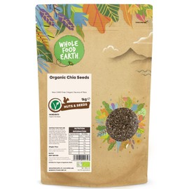 Wholefood Earth Organic Chia Seeds – 1 kg | Raw | GMO Free | Vegan | Source of Fibre | Certified Organic