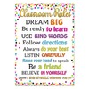 JUESMOS Classroom Rules Poster: Confetti Class Rules Chart for Elementary,
