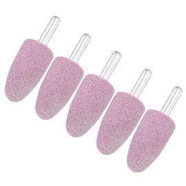 M METERXITY 5-Pack Abrasive Mounted Stone Grinding Bits, 1/4 IN(6mm) Shank Aluminum Oxide Polishing Sanding Drill Bit for Rotary Tools, 0.79IN(20mm) Dia 80 Grits Point [Pink]