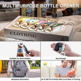 Goture Beer Bottle Opener, 5PCS Minnow Shape Fish Bottle Opener, Keychain Bottle Opener, Beer Opener Gifts for Men and Women