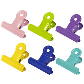 JIDHUHI Stainless Steel Eye Clips, Size 6 Colors, Set of 12, Jaw 1.5 / 2.0 inches (38 / 50 mm), Rustless, Strong Clips, Candy Bags, Document Clips, Office, Kitchen, Candy Clips, 1.5 inches (38 mm)