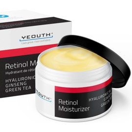 YEOUTH Retinol Cream Face with Hyaluron, Retinol Moisturising Cream for Face Wrinkles, Dark Spots and Dry, Dull Skin, Night Beauty Cream, Anti-Ageing Skincare, Retinol Cream 60 g