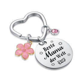 DIVSIC Keyring Mum, Gifts for Mum, Mother's Day Gift for Mum, Mother Gift, Birthday Gift for Mum, Best Mum Gift, Christmas Gifts for Mums, silver-mama-7