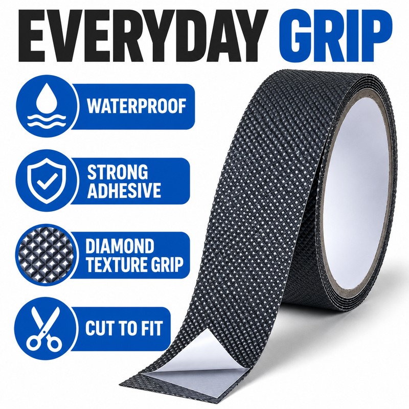 100mm Anti-Slip Tape, Waterproof Non-Skid Floor Grip Strips with Diamond