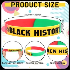Simgoing 200 Pcs Black History Month Rubber Wristbands Juneteenth Freedom Day Silicone Bracelets Black History Month Decorations for Men Women Teens