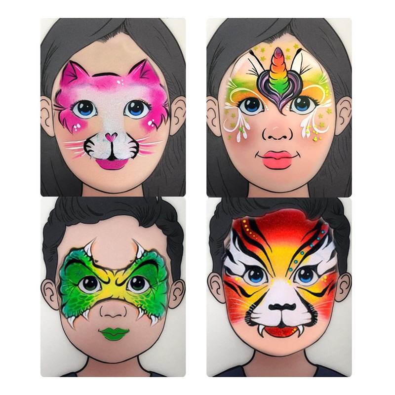 chiwanji Face Painting Practice Board Colored Makeup Tool Display Tool