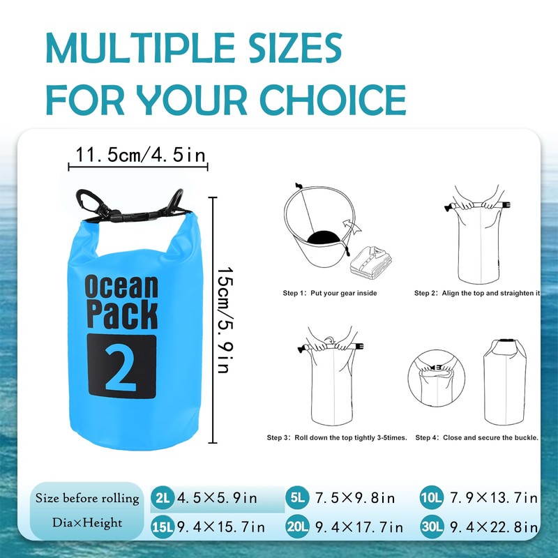 POPOYU Dry Bag, sky blue, WaterproofBag