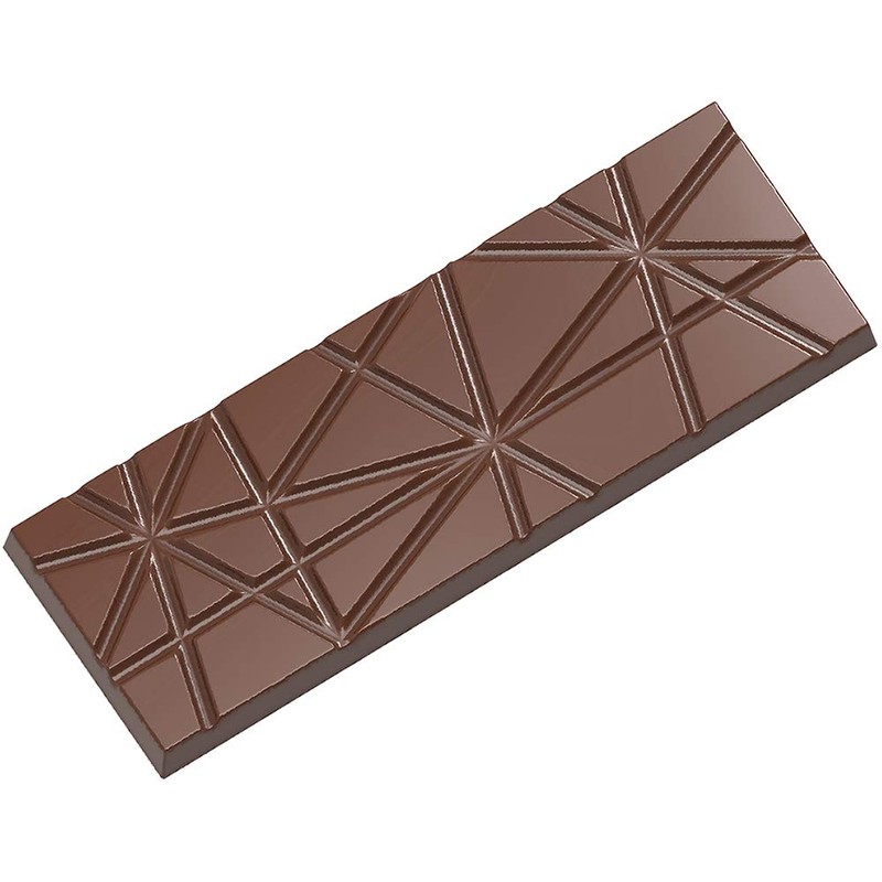 Chocolate World CW2450 Polycarbonate Candy Mold with 4 Striped-Tablet Cavities,