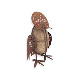 Crispe Patina Decorative Owl for Standing All Year Round Decoration - for Garden, Patio and Balcony - Height 17 cm