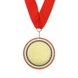 PATIKIL Award Medal, 1st Place Medal Winner Prize Diamonds Inserted with Red Neck Ribbon for Competitions Sports Games Spelling Bees, 3 Inch Wide, Gold