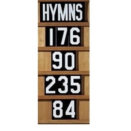 Gifts Of Faith Hymn Board Numerals - Included 5 sets of numerals (0-9) and the word ''HYMNS'', Black