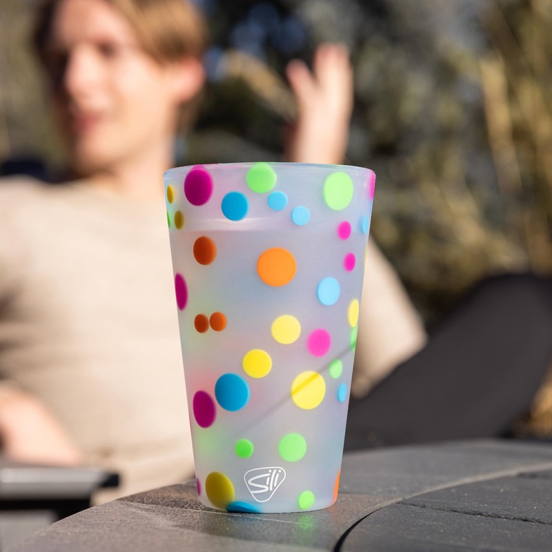 Silipint: Pint Glasses 16oz: 2 Pack - Polka Dots -