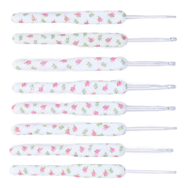 8pcs Crochet Hooks Ergonomic Design Comfortable Handle Easy Identification Compact