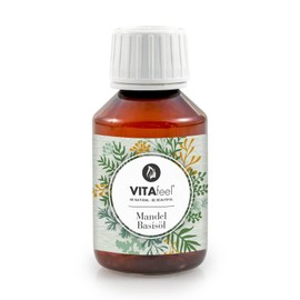 VitaFeel Almond Base Oil, Sweet, Pack of 1 (1 x 100 ml), Vegan, GM-Free, Ideal for Skin and Hair Care, for Aromatherapy and as a Base Oil for Massage Oils or Natural Cosmetics