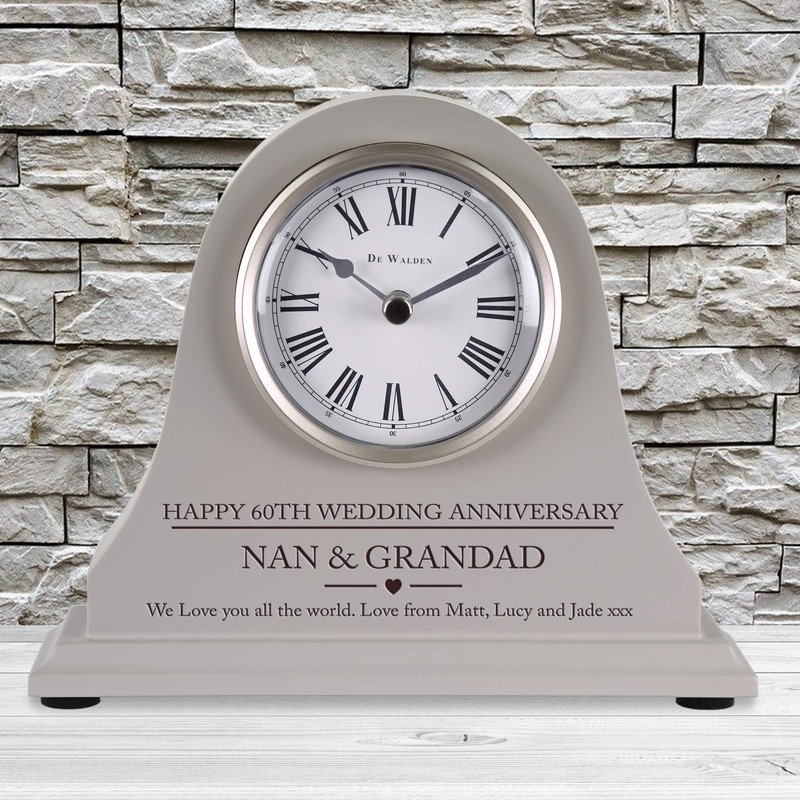 De Walden 60th Diamond Wedding anniversary couple gift Engraved Grey