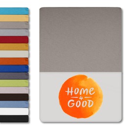 home4good Fitted Sheet, 140 x 200 cm, 100% Combed Cotton, Oeko-Tex 100, Jersey Fitted Sheet, Bed Sheet, 140 x 200 cm - Taupe